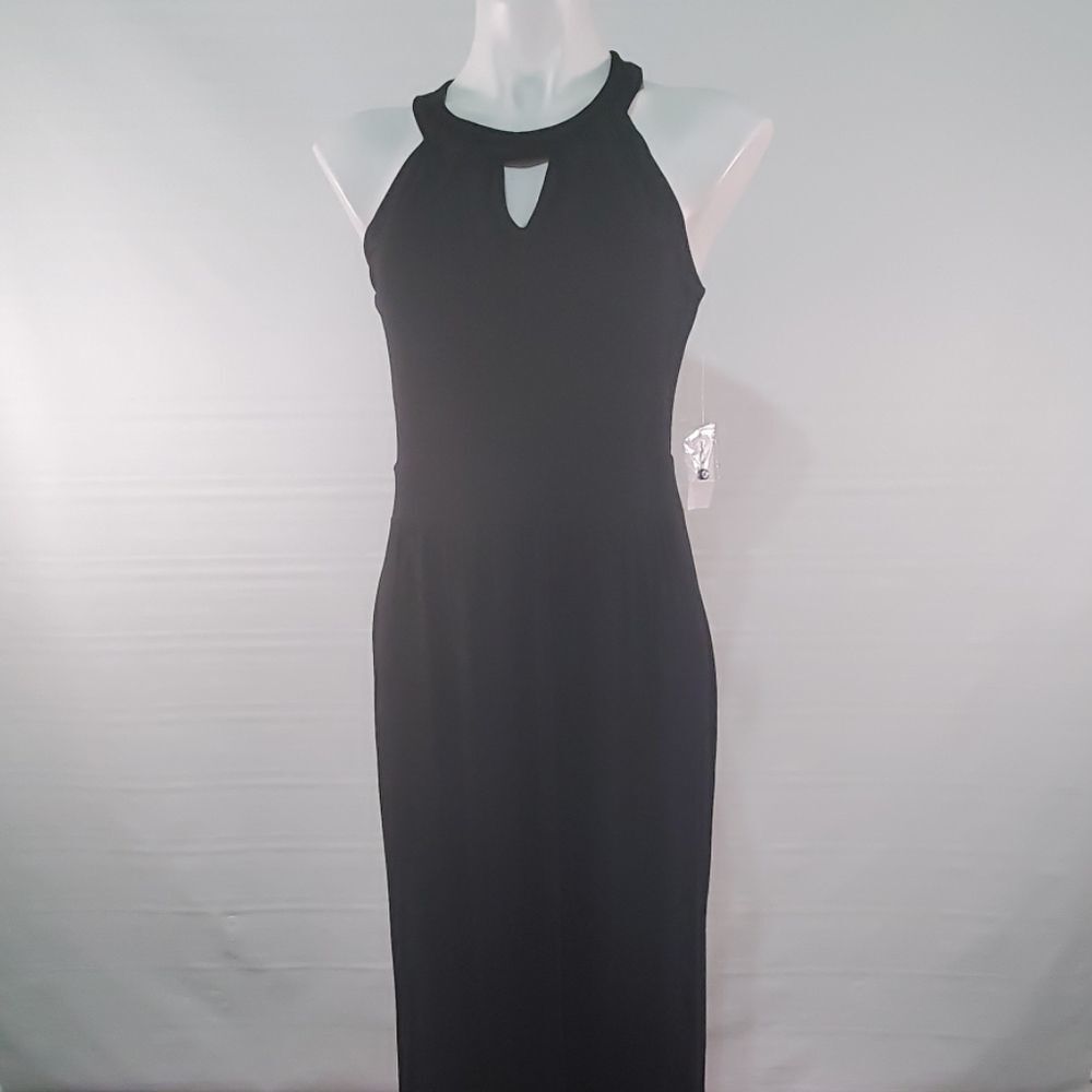 NWT Roz & Ali Women Solid Black Dress Size S